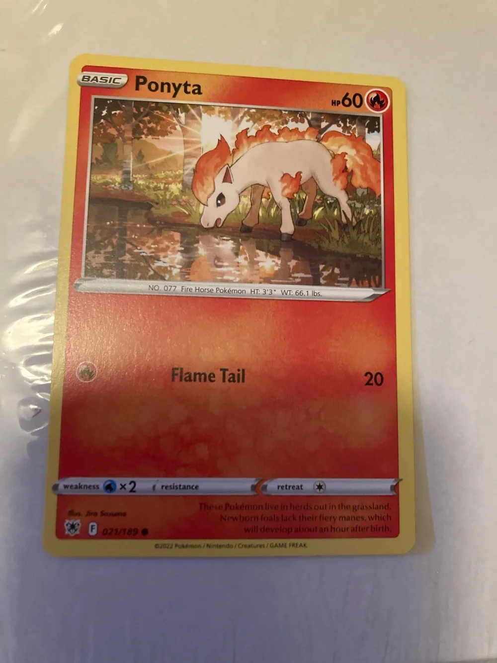 Pokemon Ponyta Red Orange Yellow Trading Card